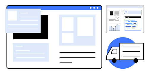digital dashboard with analytics widgets vector image