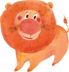 Watercolor Lion Cub Vector Image