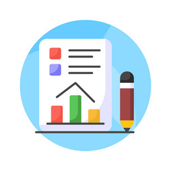 bar chart on document showing design of data vector image