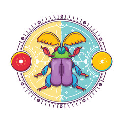 beetle bug design elements with line graphic vector image