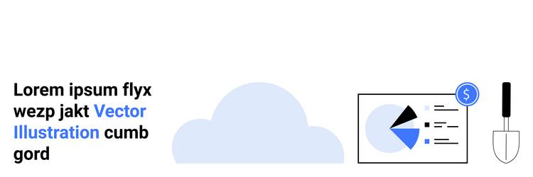 data analysis presentation with cloud storage vector image