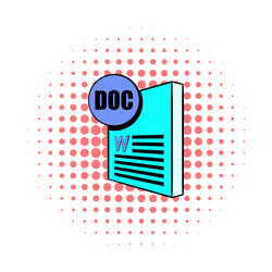 doc file icon in comics style vector