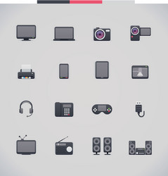 Electronics Icon Set - Digital Devices vector image