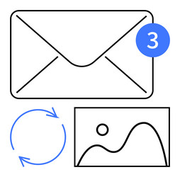 email notification with attachment preview vector image