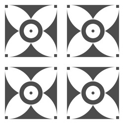 Seamless black and white abstract flower pattern vector