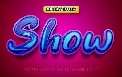 show 3d editable text effect style vector image