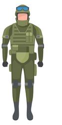 a man in green military uniform stands front vector image