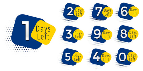 abstract number days left symbol design vector image
