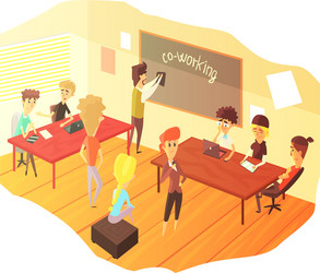 co-working and teamwork class vector