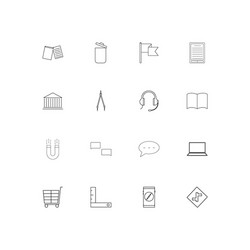 education and science simple linear icons set vector image