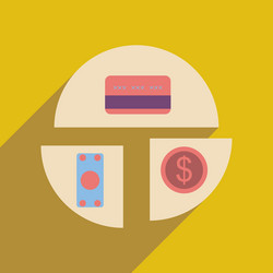 flat web icon with long shadow financial chart vector image