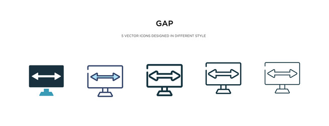 gap icon in different style two colored vector