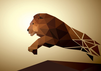 Lion polygonal geometric pattern design vector