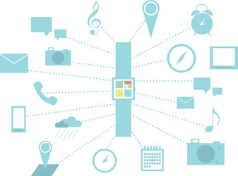 smart watch and functions vector image