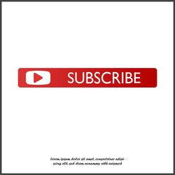 Subscribe button with arrow icon on red vector