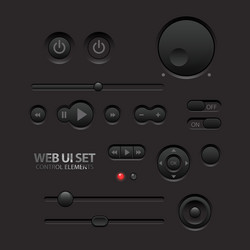 Dark UI Elements - Control Panel vector image