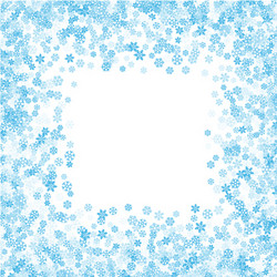 frame or border of random scatter snowflakes vector image