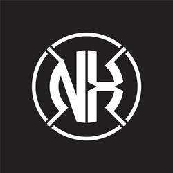 nx logo monogram with four part circle slash vector image