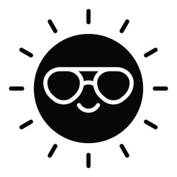 sun with sunglasses icon summer sale related vector image