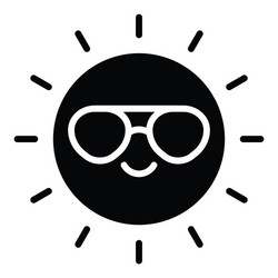 sun with sunglasses icon summer sale related vector