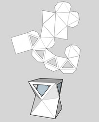 box with triangular windows packing for food vector image