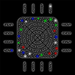 bright mesh carcass asic processor with light vector image
