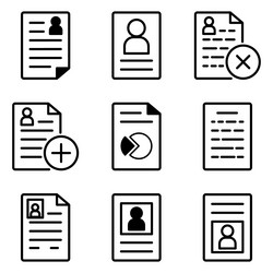 docs flat icon set isolated on white background vector image