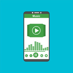 media player application app template with flat vector image