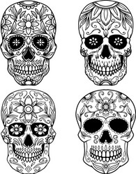 Mexican Sugar Skull Art Vector Image