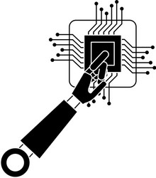 processor circuit with robot hand vector image