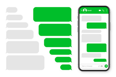 realistic smartphone with messaging app blank sms vector image