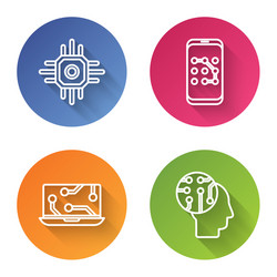 set line processor mobile and graphic password vector image