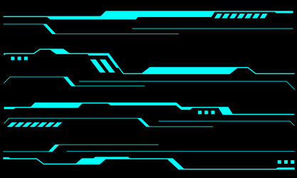 set of sci fi blue cyber line user interface vector image