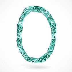 geometric number zero with triangles vector image
