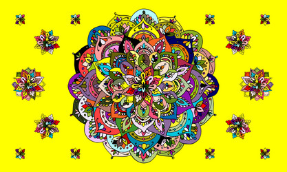 mandala ornament colorful pattern for your design vector image
