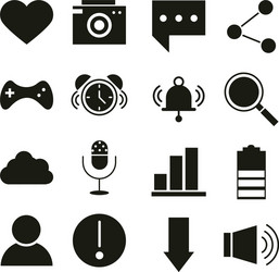 mobile application like camera message sms share vector image