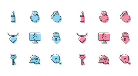set line key in heart shape speech bubble with i vector image