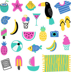 Hand drawn summer elements Royalty Free Vector Image