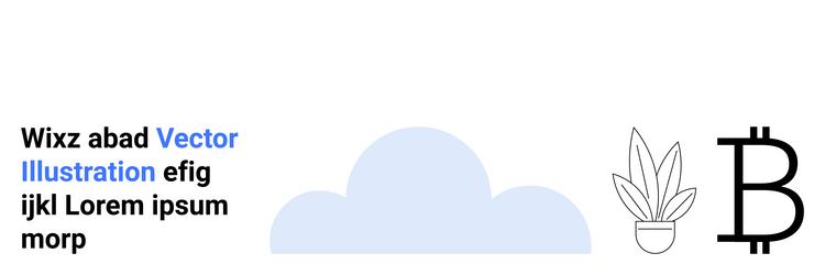 abstract cloud shape with bitcoin symbol vector image