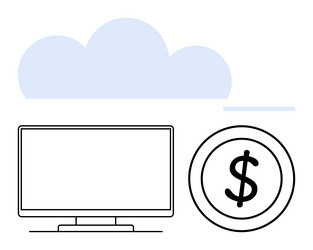 cloud computing and cost management represented vector image