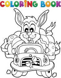 Coloring book easter rabbit theme 7 Royalty Free Vector