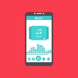 media player application app template with flat vector image