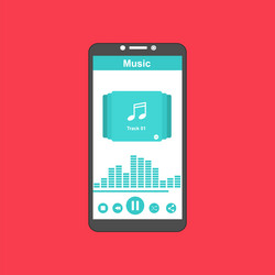 media player application app template with flat vector