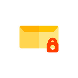 message icon design flat style mail lock vector image