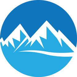 Circle mountain logo Royalty Free Vector Image