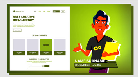 self presentation indian male introduce vector