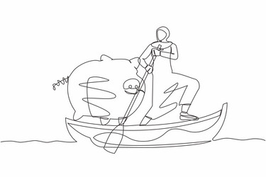 Single continuous line drawing of two young Vector Image