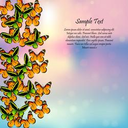 spring background with butterflies vector image