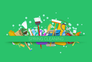 Spring cleaning isometric composition Royalty Free Vector