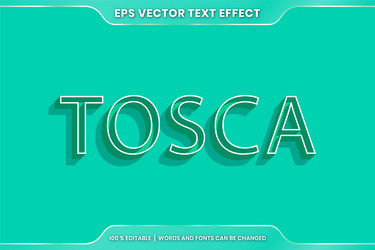 text effect in 3d tosca words font styles theme vector image